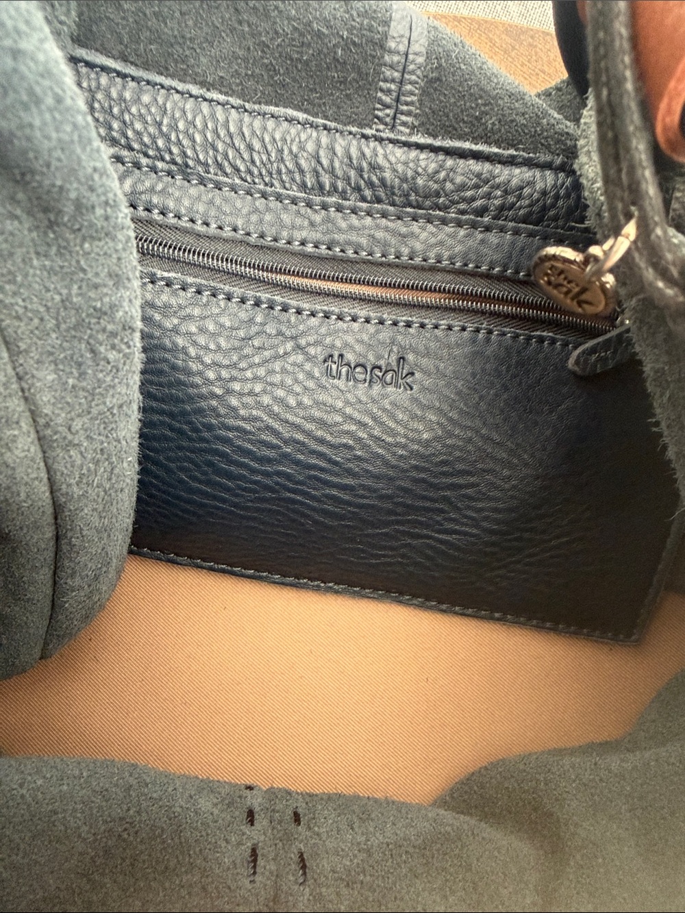 The Sak Navy Leather Hobo with Tan Strap - Picture 8 of 8